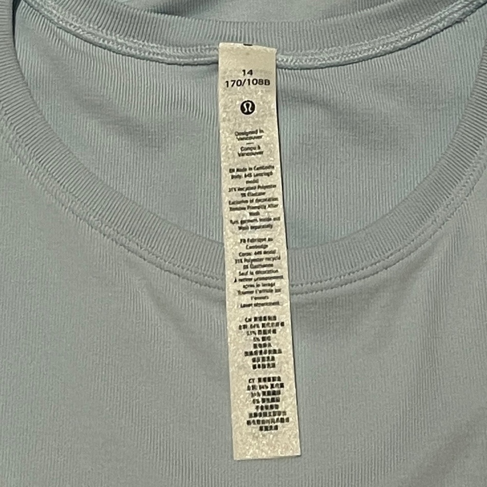 NWT Lululemon Asymmetrical Tank Top Sleeveless Powder Blue - Picture 3 of 7